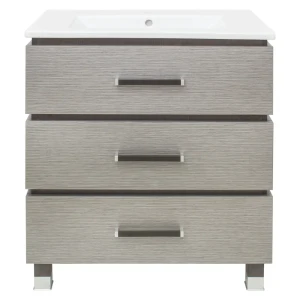 Тумба под раковину напольная Sanflor «Торонто» 75 см цвет серый