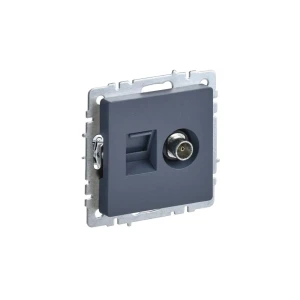 Розетка TV двойная встраиваемая IEK Brite РТВ/РК12-БрМ цвет маренго 89361853 STLM-2159314