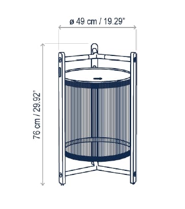 Торшер из тикового дерева с батарейным питанием Bover Kando ARCH-00084519 - Вид №5