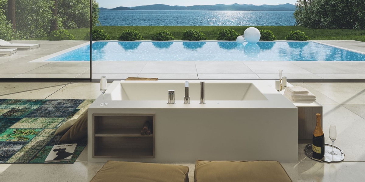 Moma Design Ванна из Corian 1800х920х500 Tank Square Book 4 белая TS030185048 - Вид №1