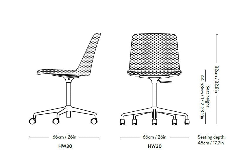 Мягкое регулируемое по высоте вращающееся офисное кресло &Tradition Rely ARCH-00055081 - Вид №2