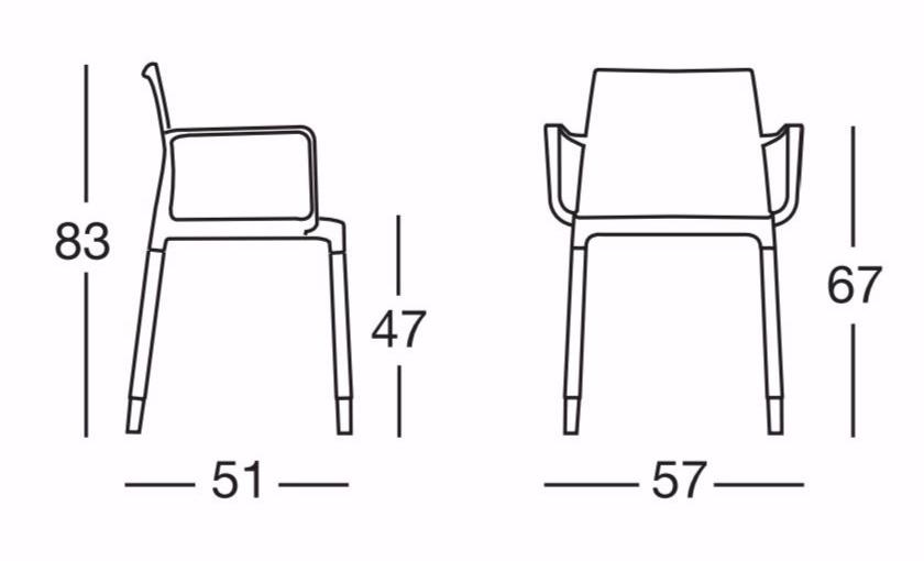 SCAB DESIGN Штабелируемый стул из технополимера с подлокотниками Chloé Chloe sun-id-1487992 - Вид №7