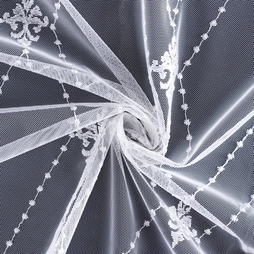 AMAZON Тюль орнаментальный белый - воздушная сетка для элегантных окон 89405530 STLM-1563529 - Вид №1