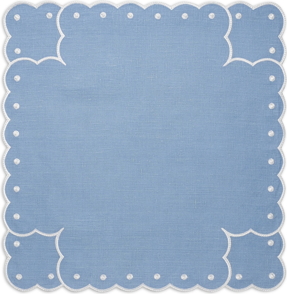 10674767 Truffle Bee Салфетка постановочная Truffle Bee Монтре 43х43см, бело-голубой, лен Ткань Montreux