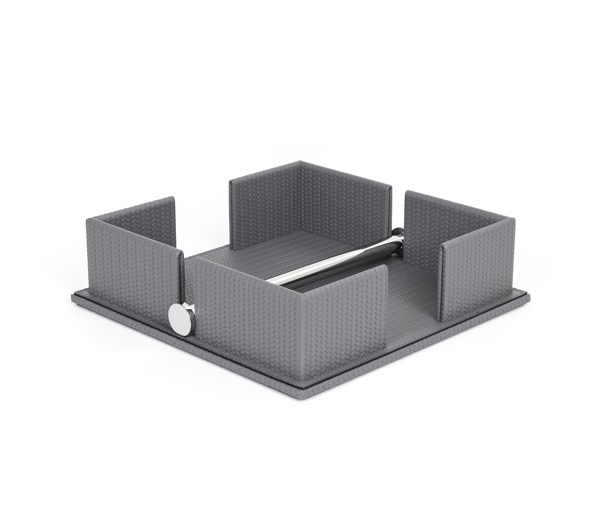 Салфетница - 16X16XH7 см/металл-хром/зернистая кожа_верблюжий Pinetti 00.1467.029.011 - Вид №1