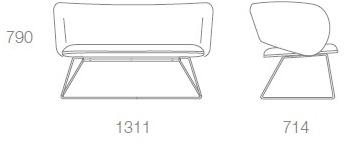 Albaplus Диван двухместный на санках из стальной штанги Maui sun-id-1431897 - Вид №1