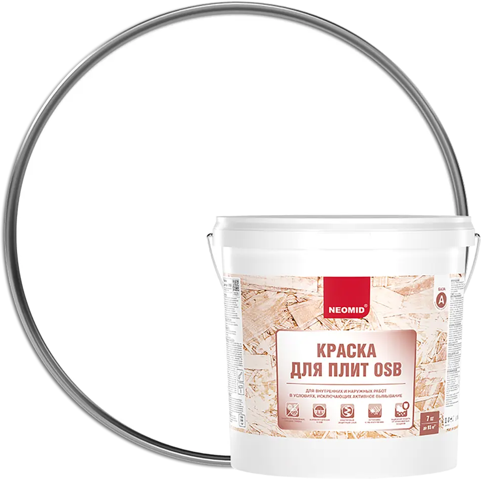 Краска NEOMID для OSB плит - матовая белая защита 7 кг 82681311