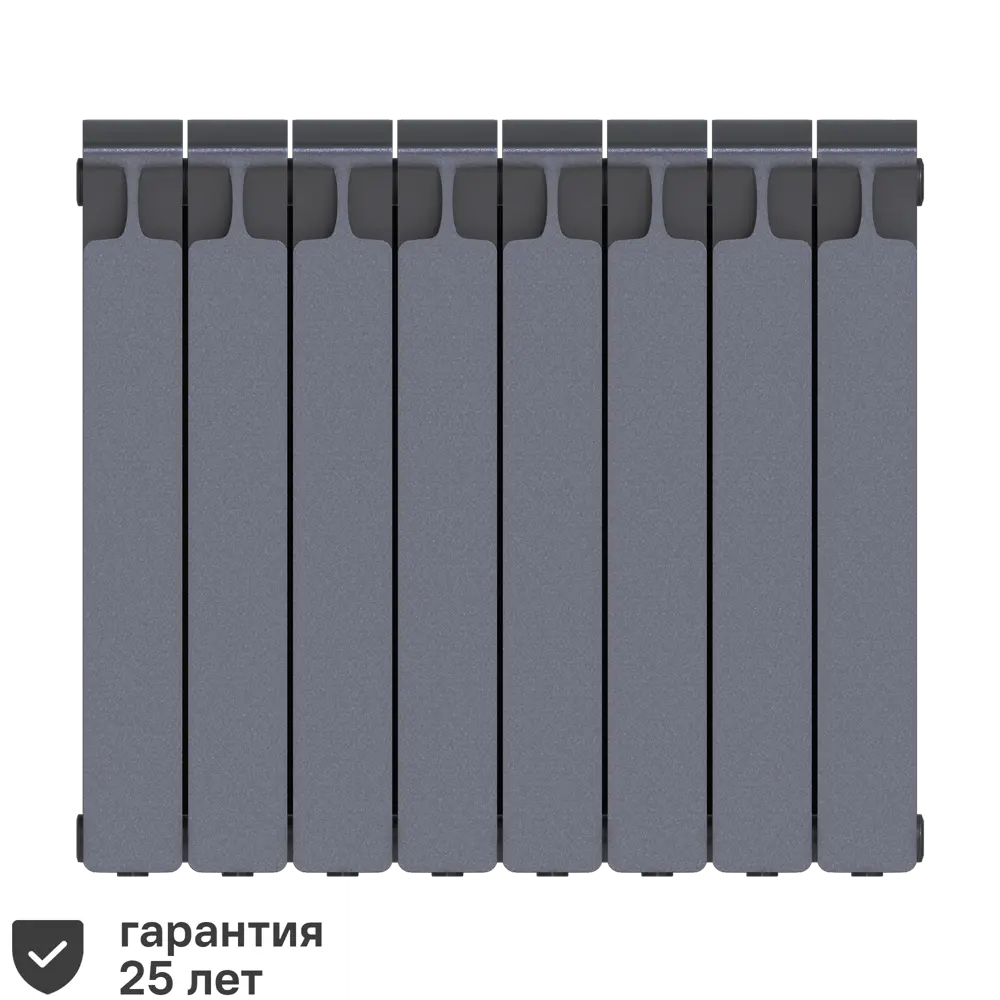 Радиатор секционный Rifar Monolit M50008RAL7012 500/100 8 секций боковое подключение биметалл серый 82560807 STLM-2093320