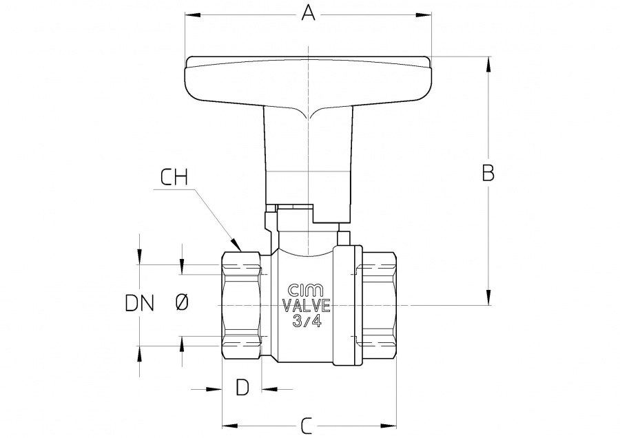 CIMBERIO CIM A14 2 % Шаровой полнопроходной кран серии Т14 - CIM A14  - Вид №1