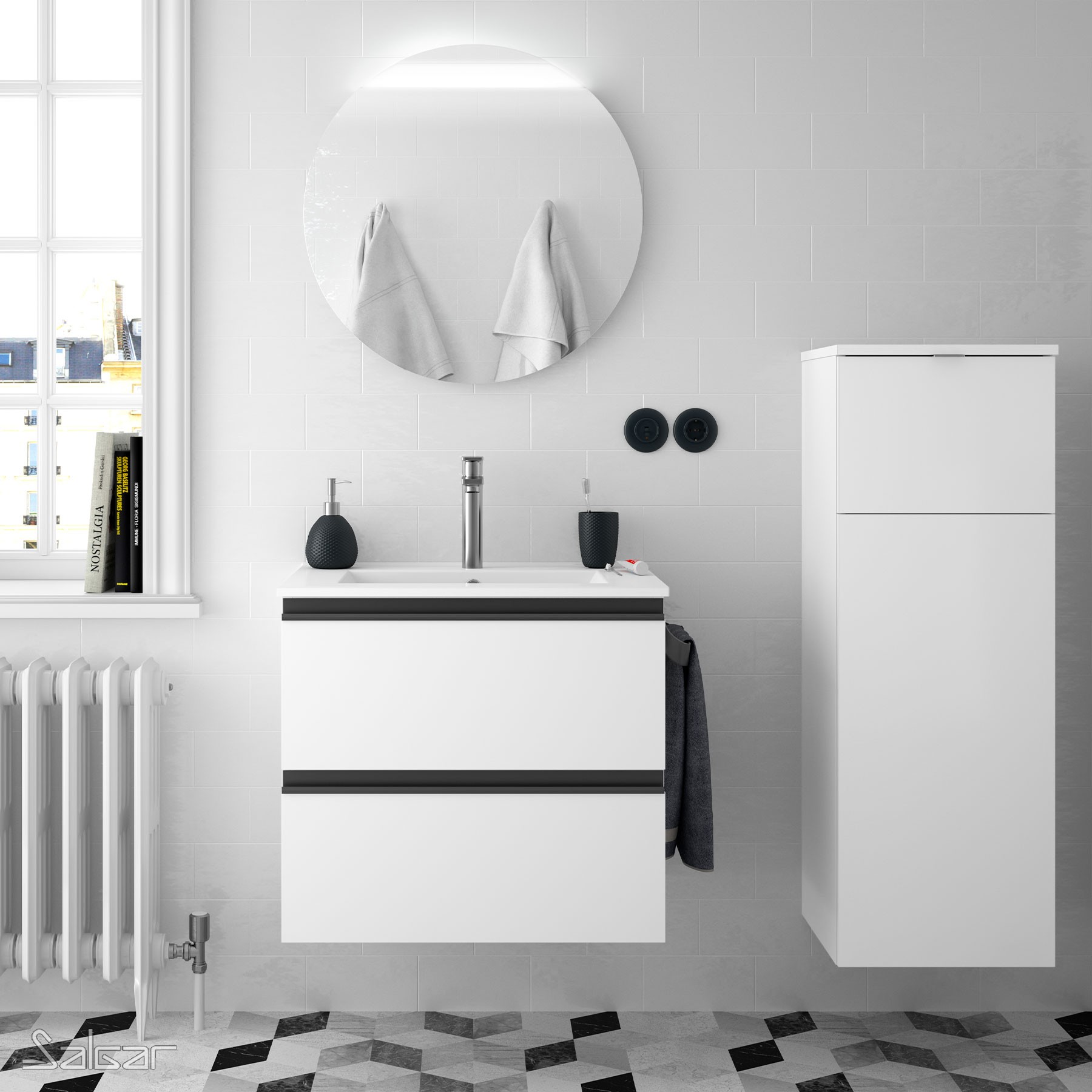 14711 SALGAR Раковина IBERIA 610 БЕЛЫЙ ФАРФОР 610 x 20 x 460 мм  - Вид №5