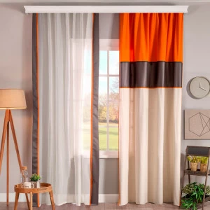 Штора подростковая оранжевая 160х260 см Dynamic, 1 полотно CILEK DYNAMIC 00-3832644 Оранжевый;бежевый