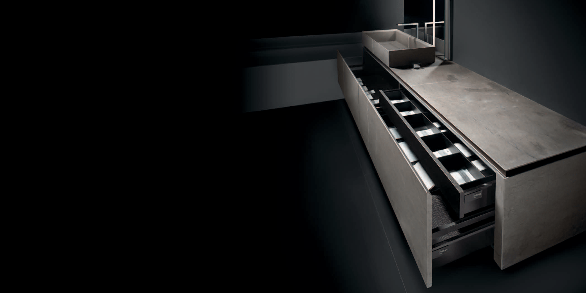 Комбинация ванной комнаты P105 в отделке HEIGHT 90 Marmo Medea MILLDUE PURO PURO105 - Вид №4