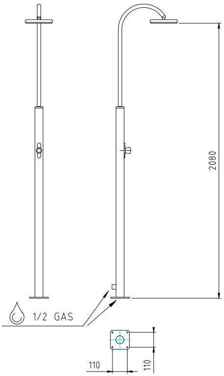 Ama Luxury Shower Летний душ из нержавеющей стали sun-id-1382541 - Вид №7