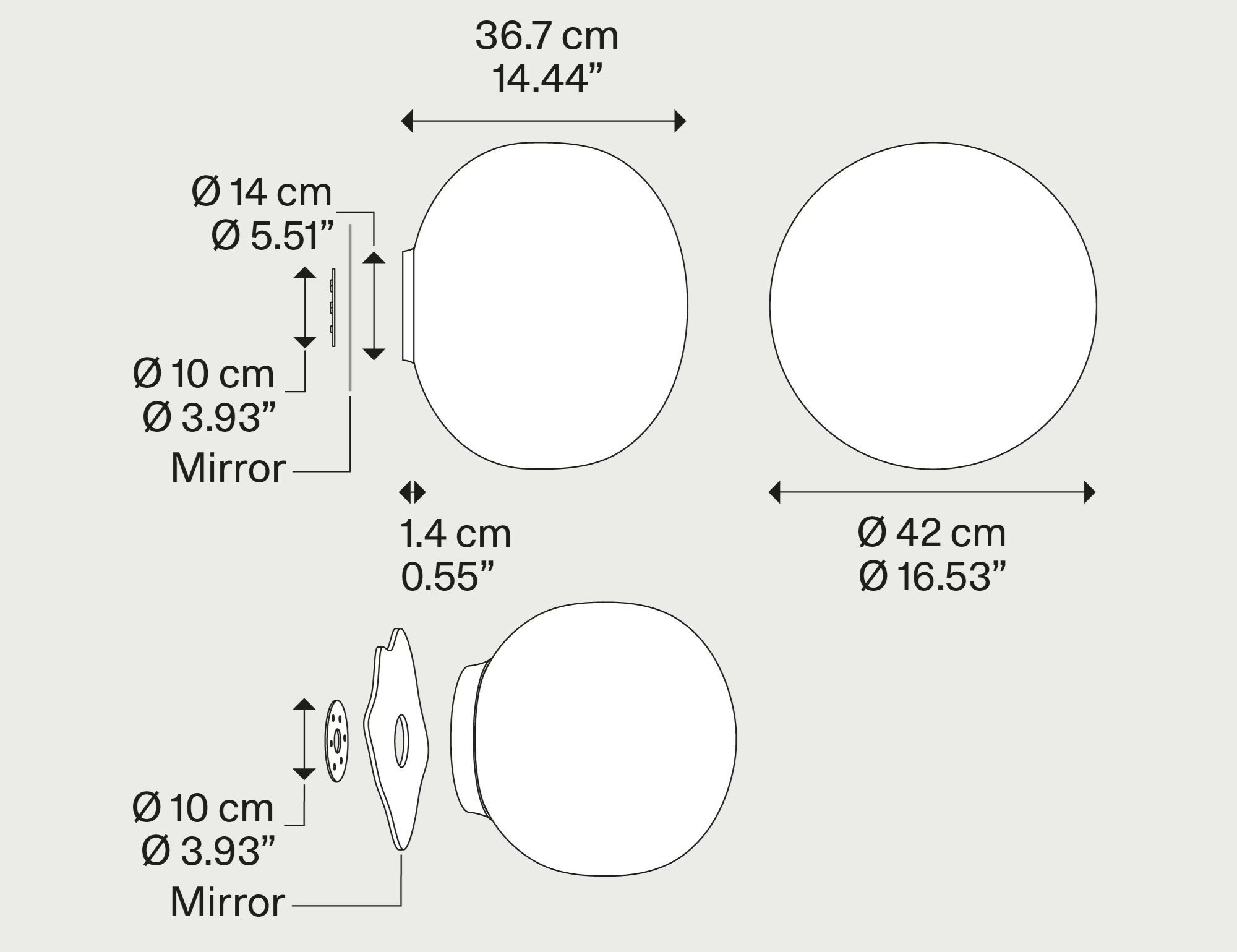 Настенный светильник / потолочный светильник из дутого стекла Lodes Volum ARCH-00101874 - Вид №12