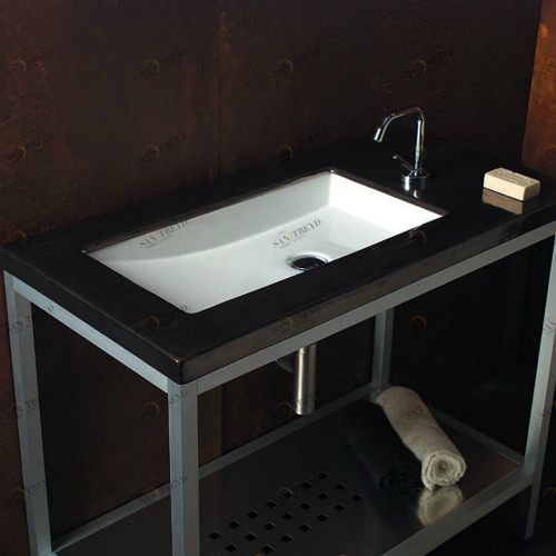 41855 Встроенная раковина под столешницу овальная  White Stone Santreyd