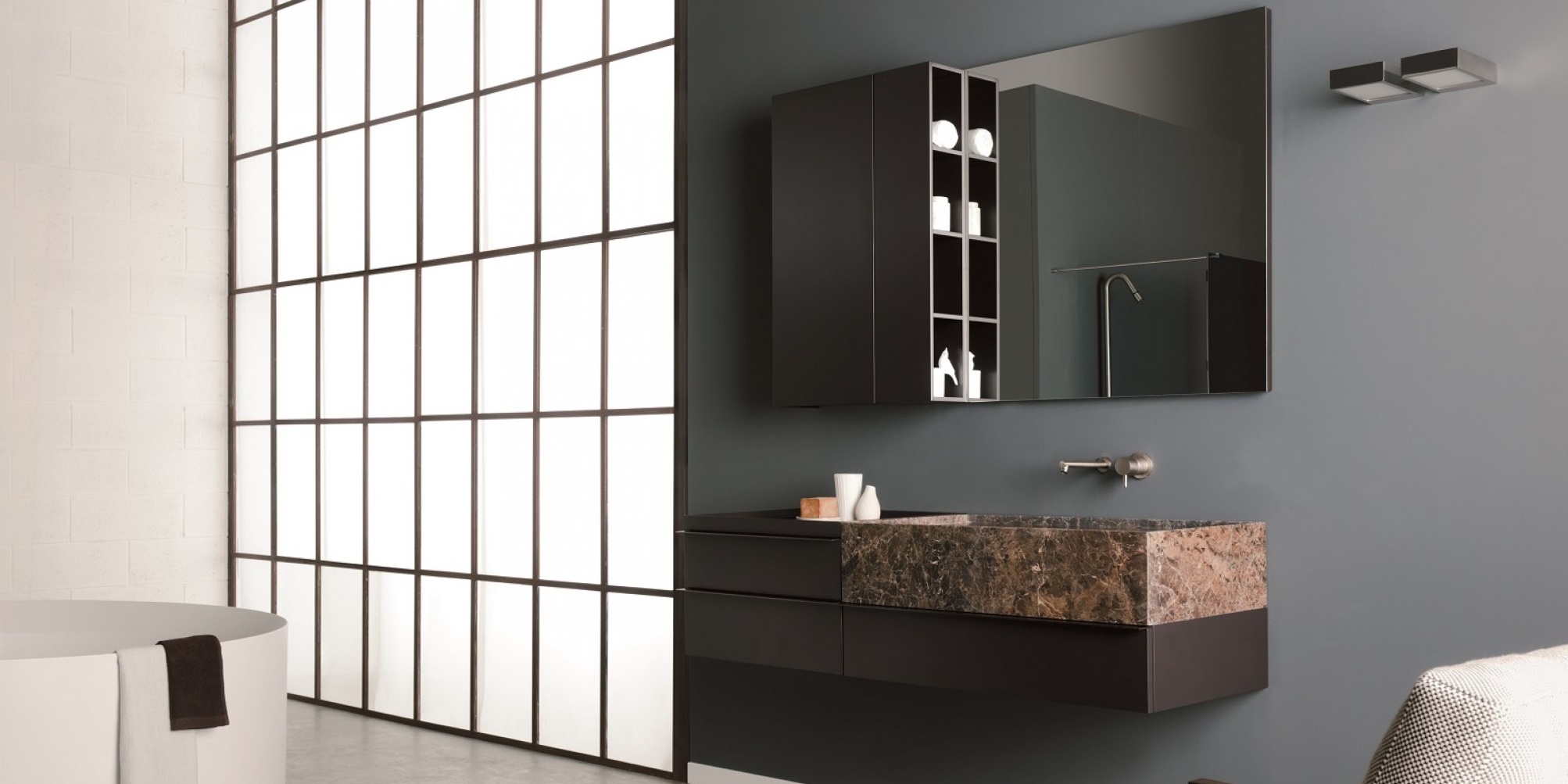 Toscoquattro Шкаф для ванной навесной 60 см PIANO мокко матов 24P11LO - Вид №1