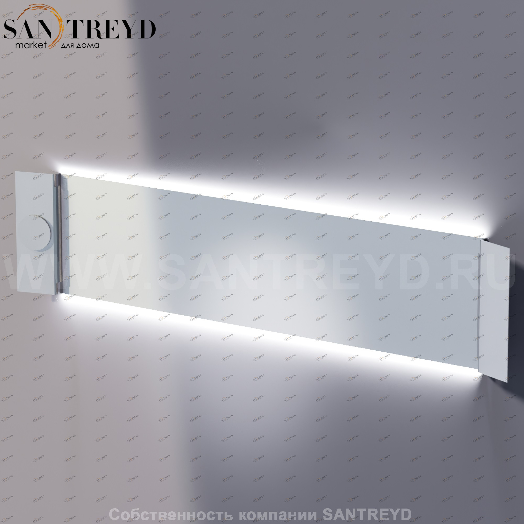 Agape NARCISO Прямоугольное модульное зеркало с LED подсветкой: длина 280 см, высота 60 см ANAR240202LH