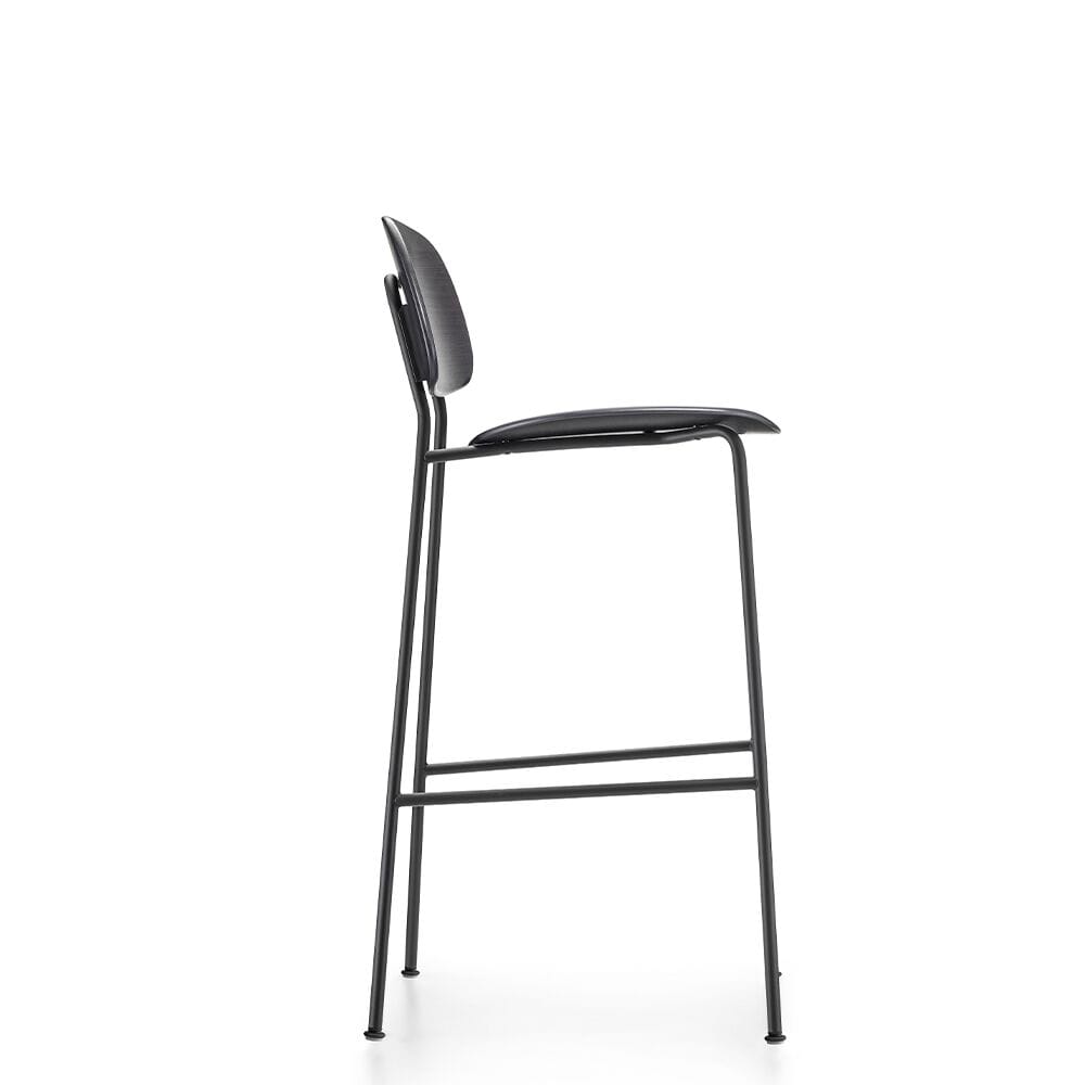 Высокий стул из стали и дерева со спинкой Infiniti круглый ARCH-00019313 - Вид №3