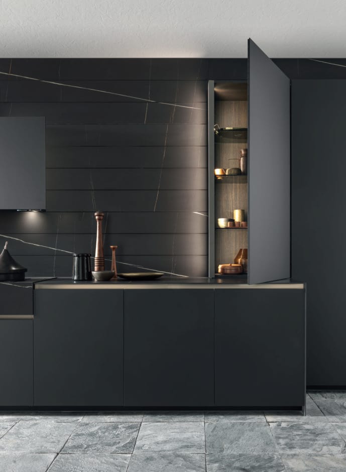 Линейная кухня из керамогранита без ручек MODULNOVA Skill ARCH-00039841 - Вид №3