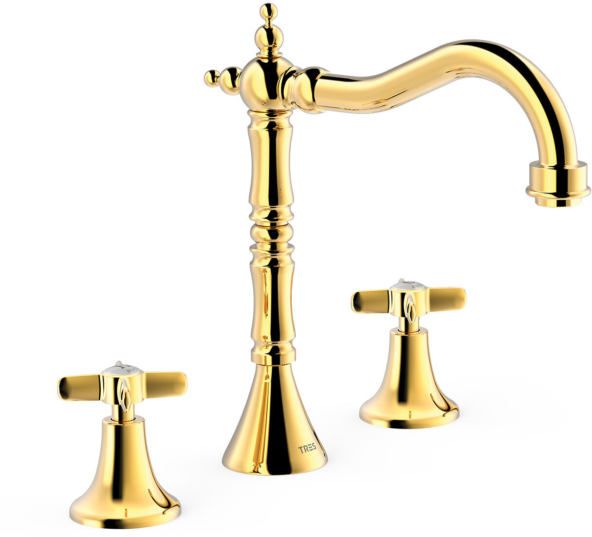 Смеситель для раковины TRES CLASIC с 3 отверстиями на бортике-24210501OR TRES