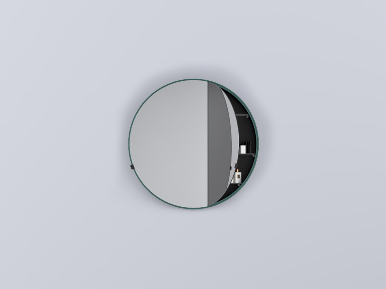 CASPCT-SM Round Box: Зеркальный шкафчик круглый с крашенной рамой 90 cielo I Catini Ceramica Cielo