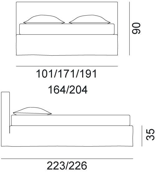 Gervasoni Односпальная кровать с мягким изголовьем Brick sun-id-1398332 - Вид №2