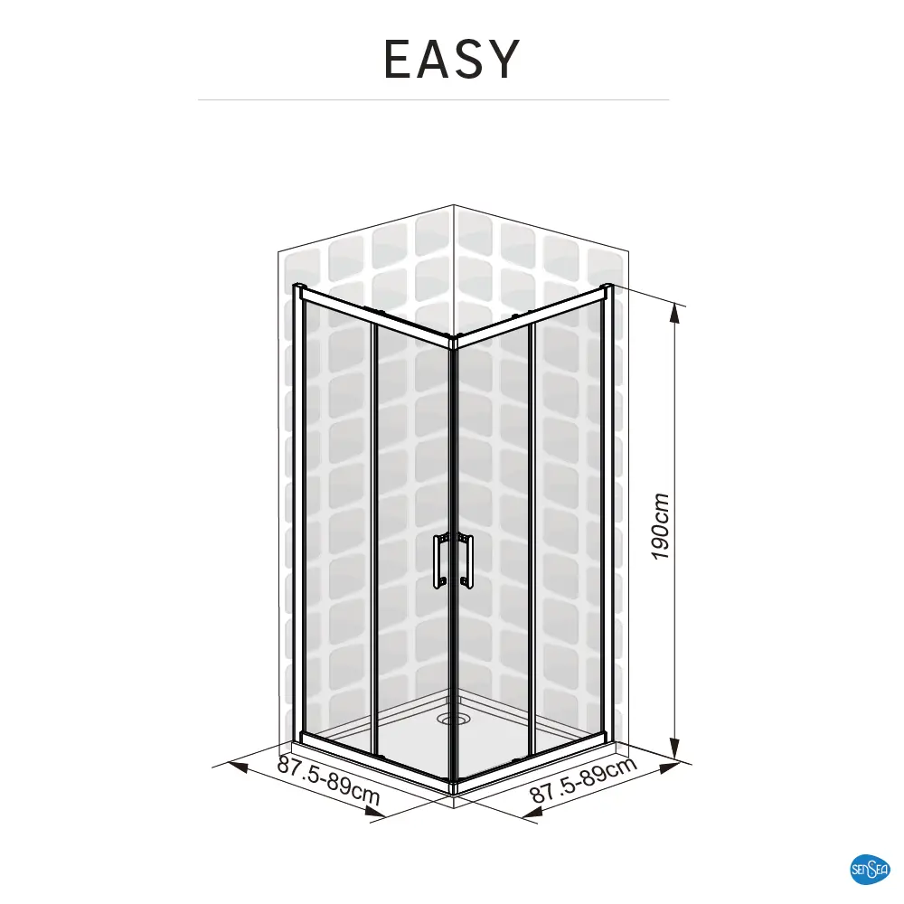Комплект стекол для душевой ширмы Sensea Easy 90x90 см 84430285 STLM-2039341 - Вид №21