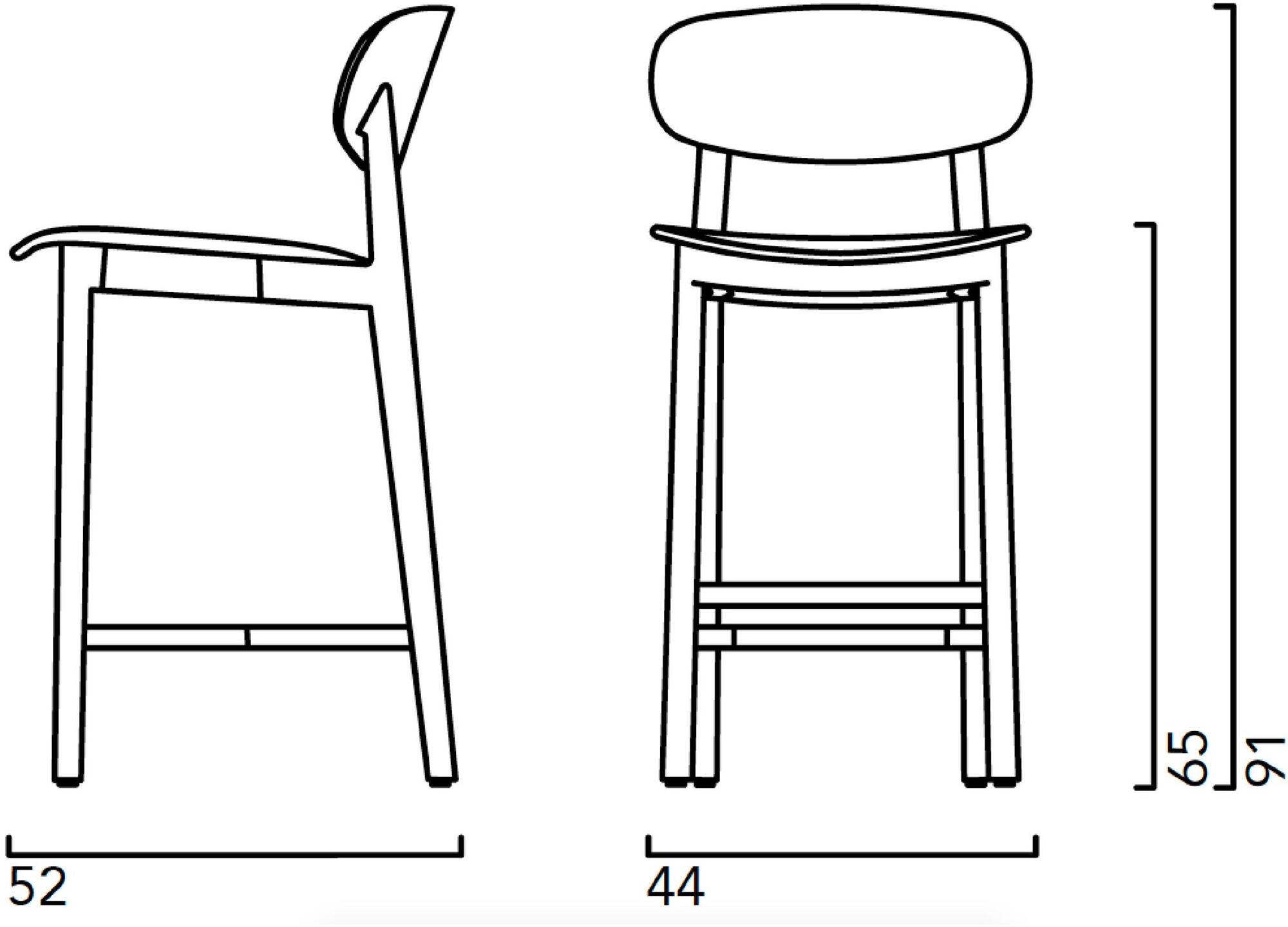 Crassevig Высокий деревянный табурет Lene sun-id-1512074 - Вид №3