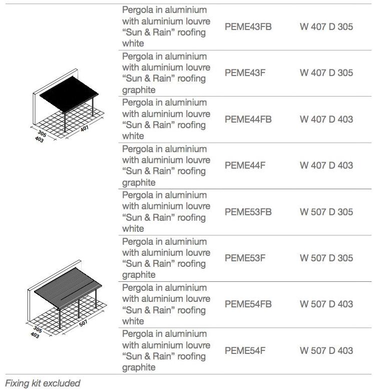 Unopiù Настенная пергола из алюминия с регулируемыми жалюзи  Peme43fb  - Вид №4