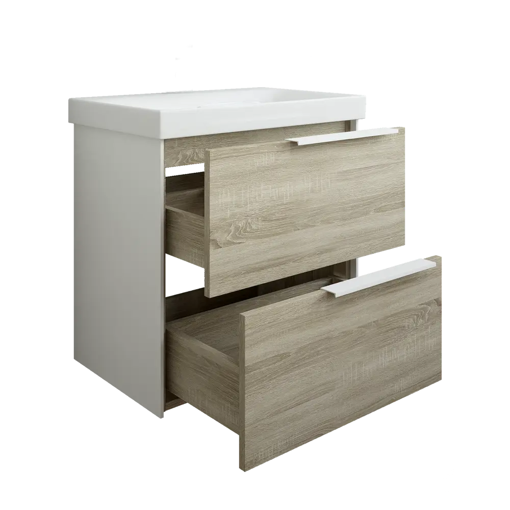 Тумба под раковину подвесная Sanflor Барселона 60 см цвет дуб сонома STLM-2040742 - Вид №2