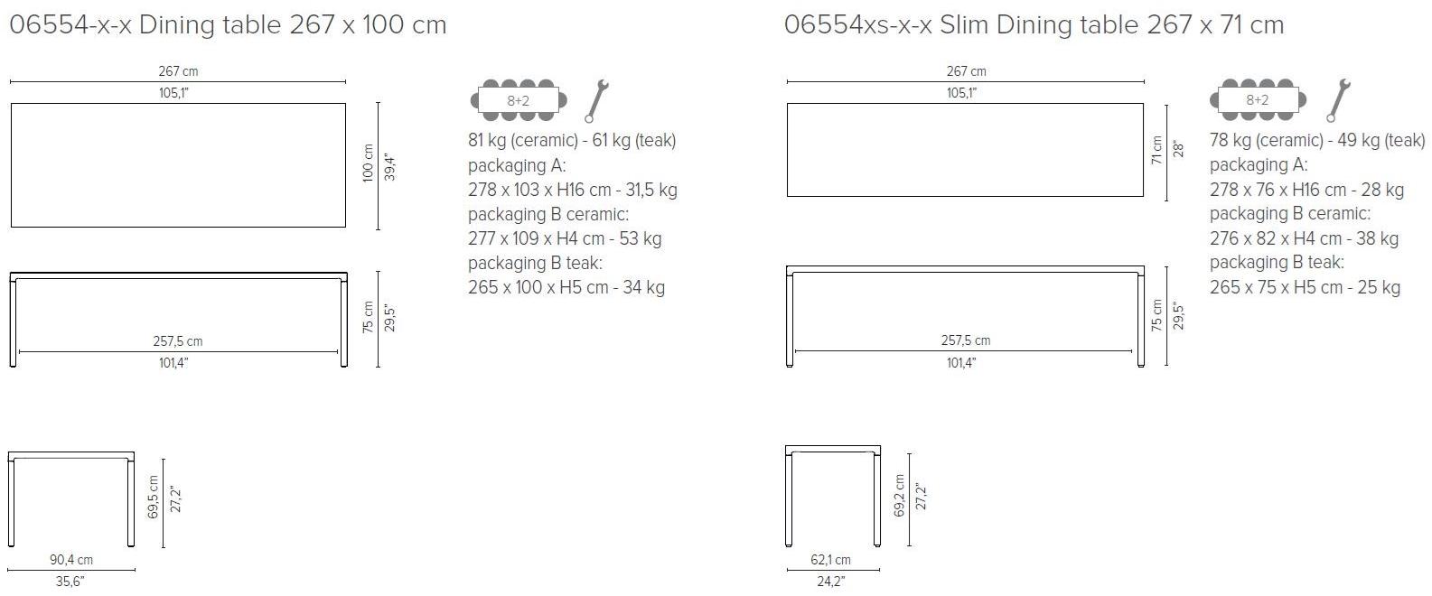 TRIBÙ Прямоугольный керамический садовый стол Illum sun-id-1440328 - Вид №6