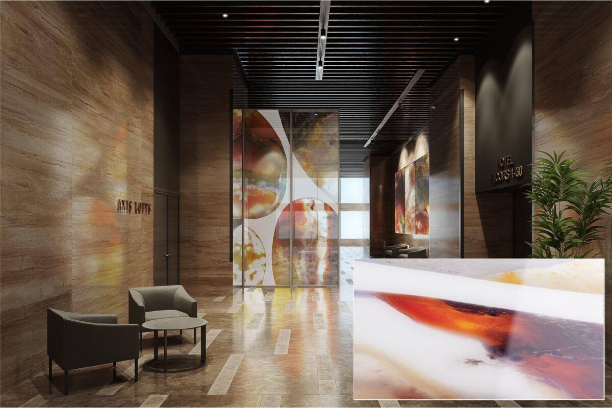 FSRT372 Зум-стекло Vivispectra с прослойкой из красного агата Forms-surfaces  - Вид №6