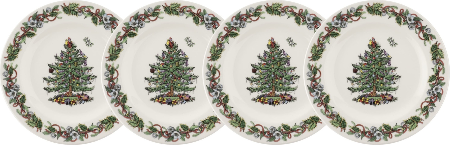 10667045 Spode Набор тарелок закусочных Spode Рождественская ель. Эксклюзив 20см, 4шт Фаянс 