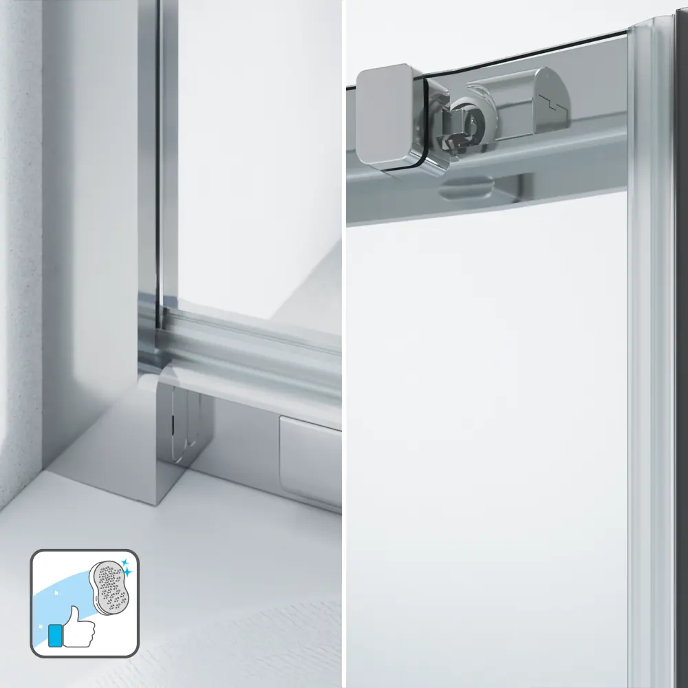 Комплект стекол для душевой ширмы Sensea Easy 1/4 круга 90x90 см прозрачное, цвет профиля на выбор 88103645 STLM-2132640 - Вид №20