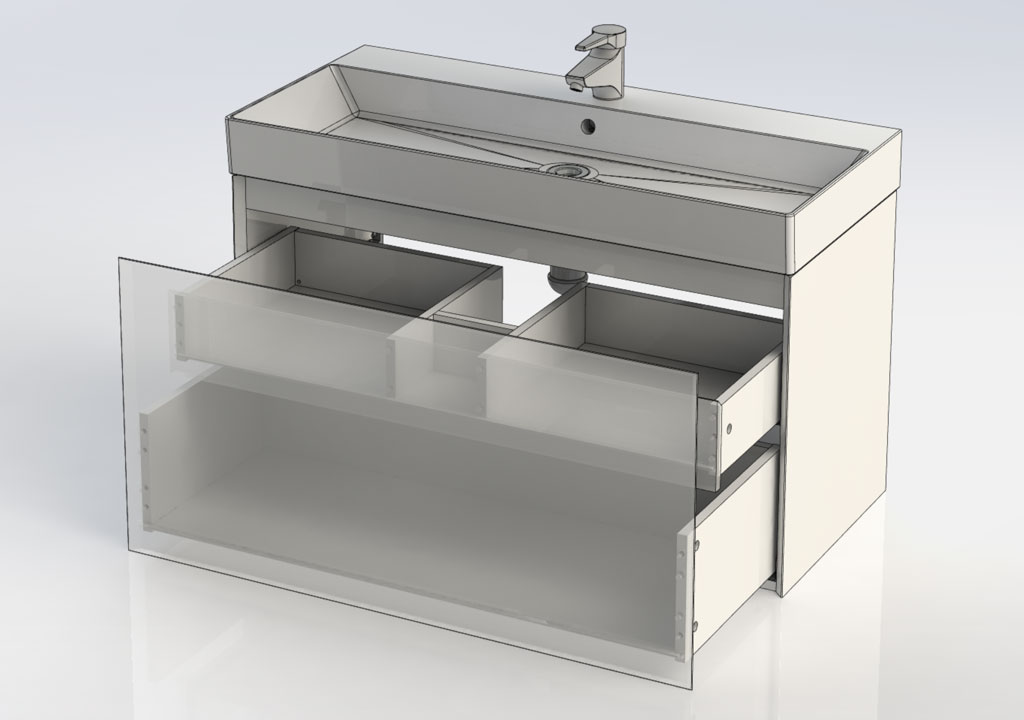 Тумба с раковиной Aquanet Нью-Йорк 100 орех 0020394900199206 - Вид №4