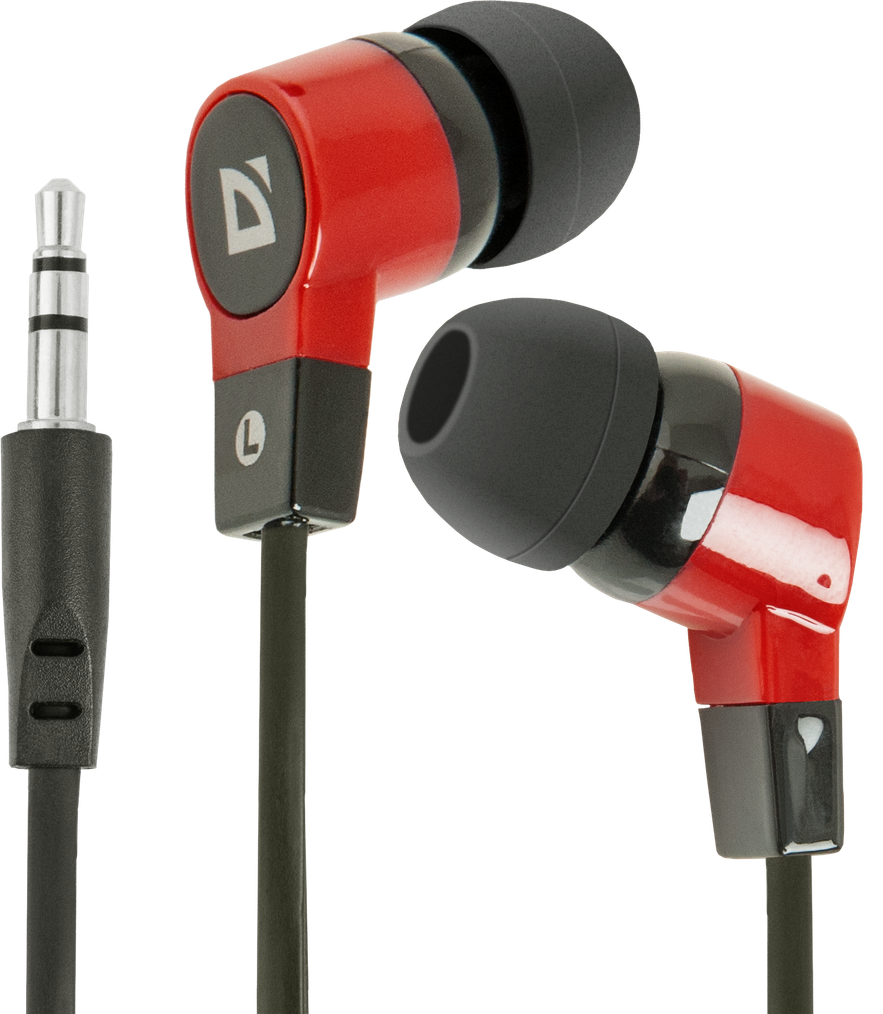 63619 наушники вставки basic 619 черный + красный Defender Santreyd 