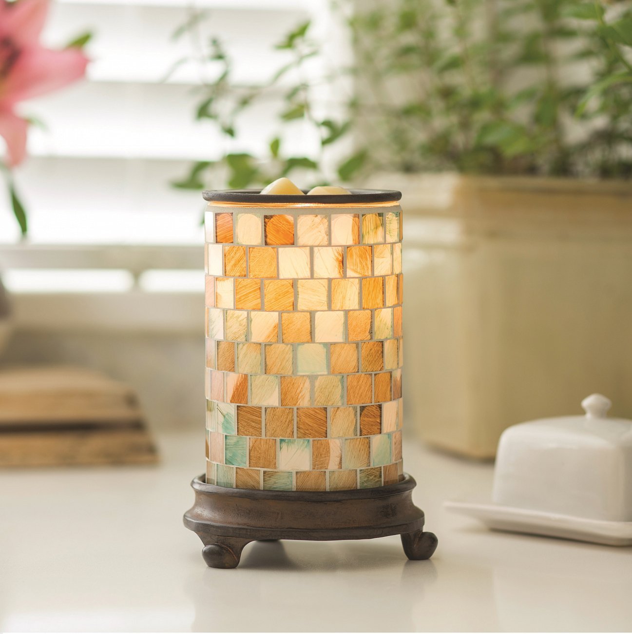 Ультразвуковой аромадиффузор 250мл "Шампанское" Large Diffuser Champagne Palmette CANDLE WARMERS  268215 Зеленый;черный  - Вид №1