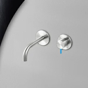 Смеситель для раковины сталь глянцевая с синей ручкой Toki Radomonte TKI18LCIL26