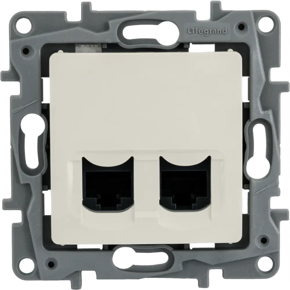 Розетка компьютерная двойная RJ45 категория 6 UTP - Legrand Etika - слоновая кость 82496478 STLM-2125205