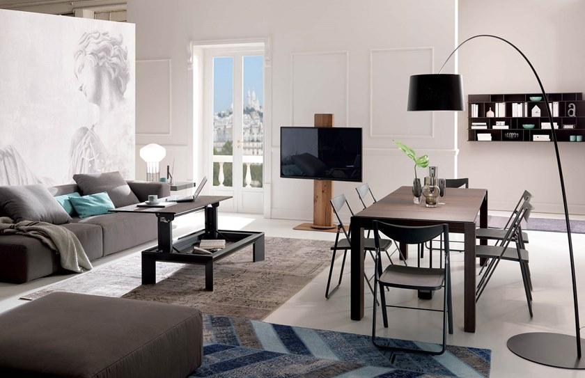 Ozzio Italia Регулируемый по высоте журнальный столик из алюминия и дерева  T062  - Вид №3