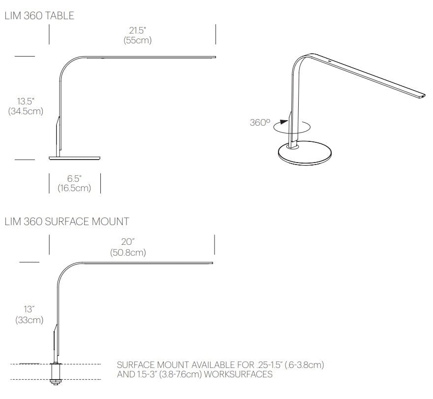Алюминиевая светодиодная настольная лампа с USB-разъемом Pablo Designs LIM360 ARCH-00092895 - Вид №9