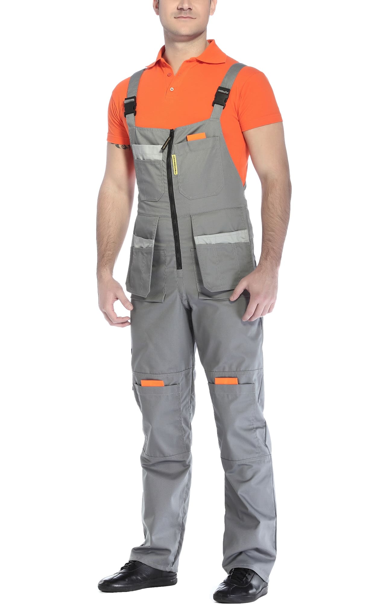 69429 Полукомбинезон "Профессионал-2" темно-серый со светло-серым  Летняя спецодежда  размер 44-46/170-176  - Вид №8