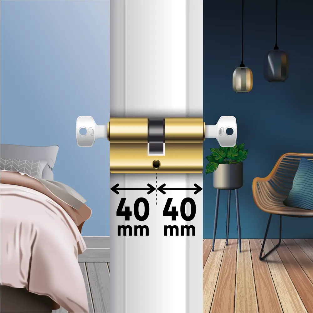 Цилиндр дверной Standers TTAL1-4040GD с антивандальной защитой 82625298 STLM-0032181 - Вид №3