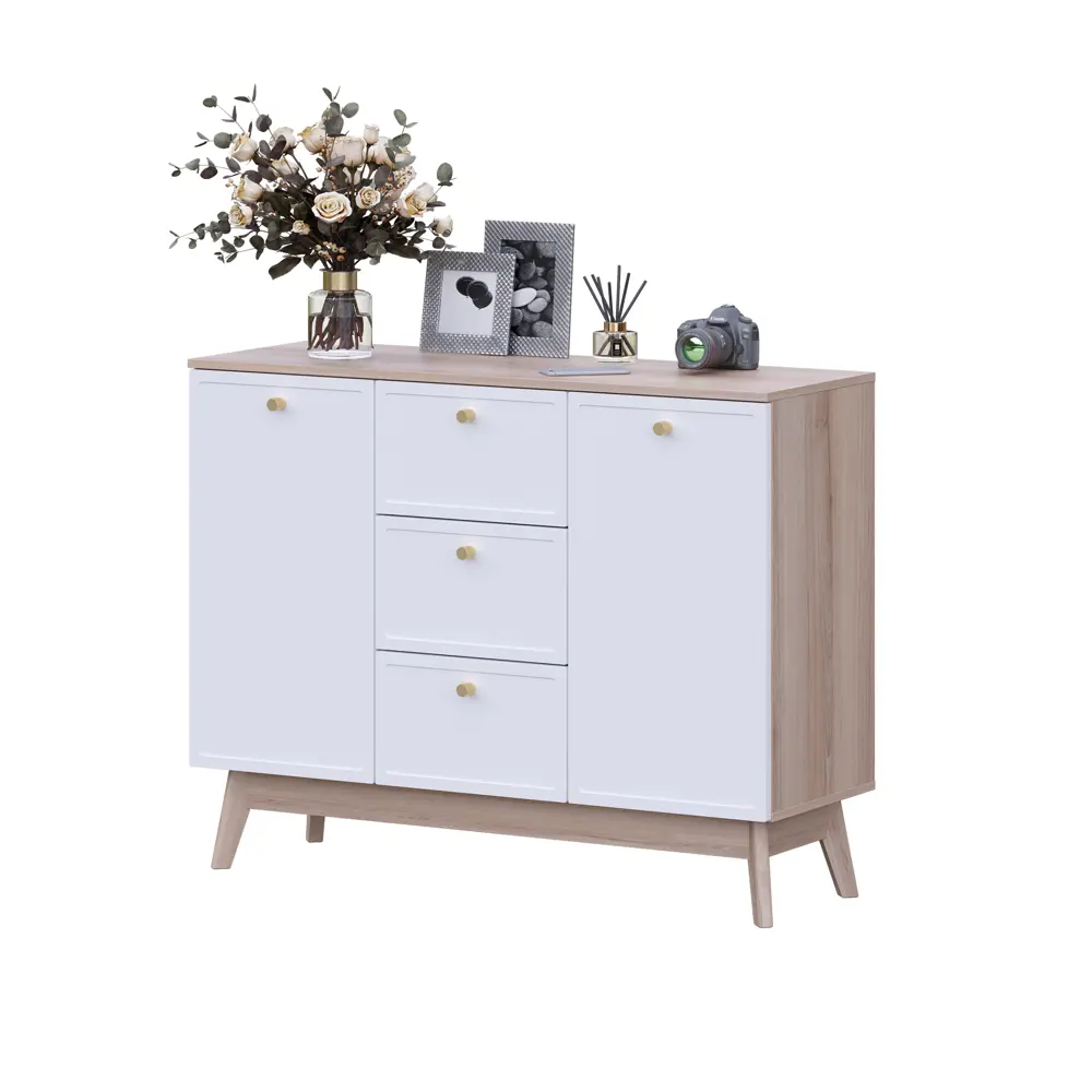 Комод KONSENSA Амьен 3 ящика 120x94x41.7 см ЛДСП цвет белый/коричневый 89448129 STLM-2208175 Лион - Вид №9