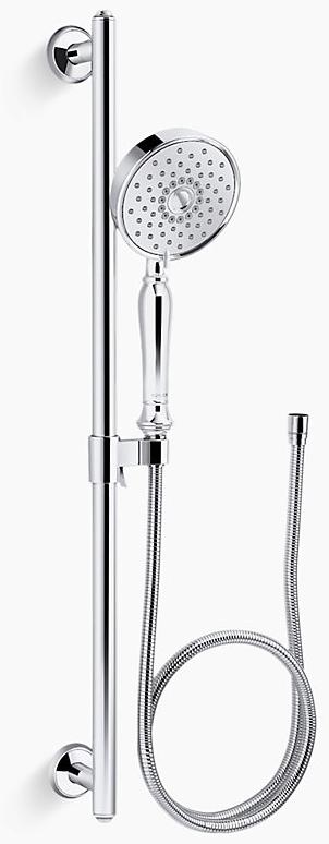 KOHLER Многофункциональный ручной душ Bancroft 2,5 галлона в минуту с технологией впуска воздуха Katalyst K-22176-CP  - Вид №1