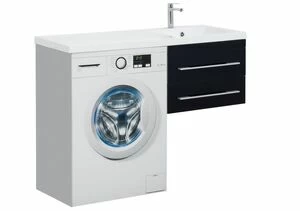 Тумба с раковиной Aquanet Верона 120 R черный (подвесная, 2 ящика)