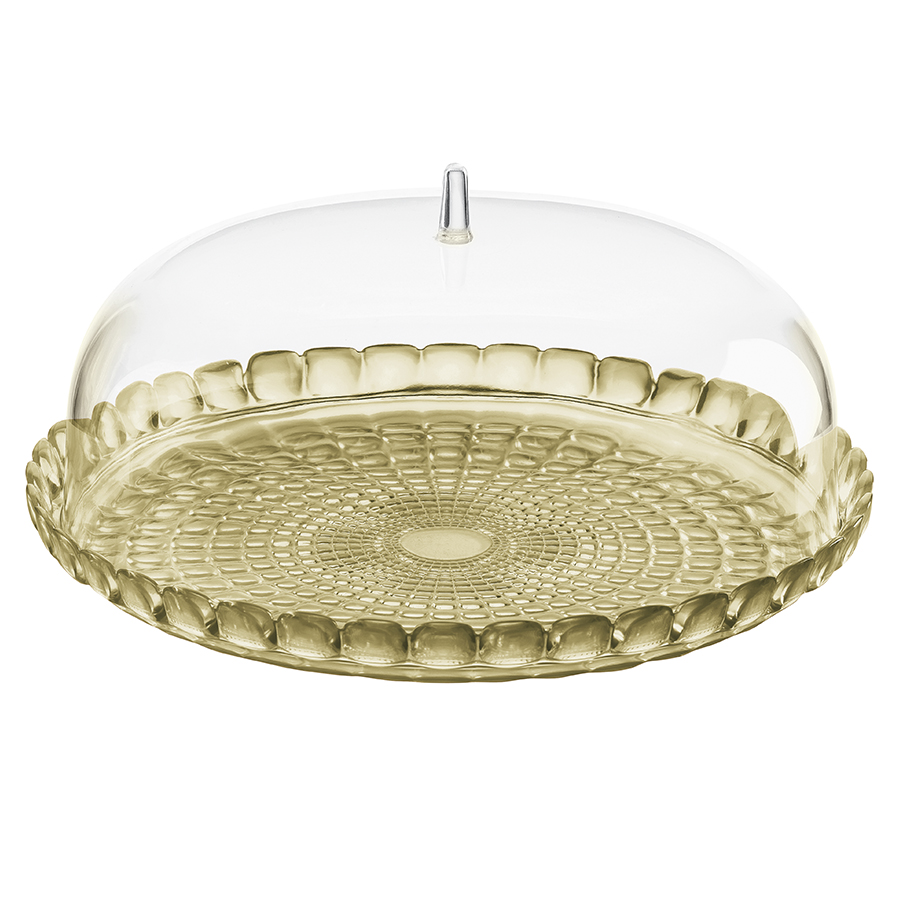 19950039 Блюдо сервировочное с крышкой tiffany, D35 см, бежевое Guzzini 