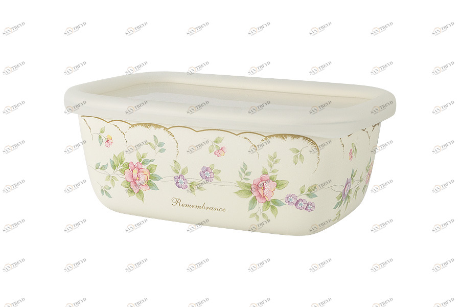 Лоток эмалированный с крышкой 0,5 л бежевый "Воспоминание" EJIRY ЦВЕТЫ 00-3973469 Бежевый 