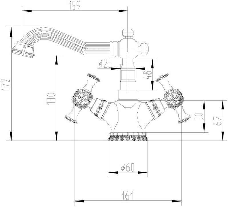 Смеситель ZorG Antic A 7009U-SL для раковины, серебро - Вид №1
