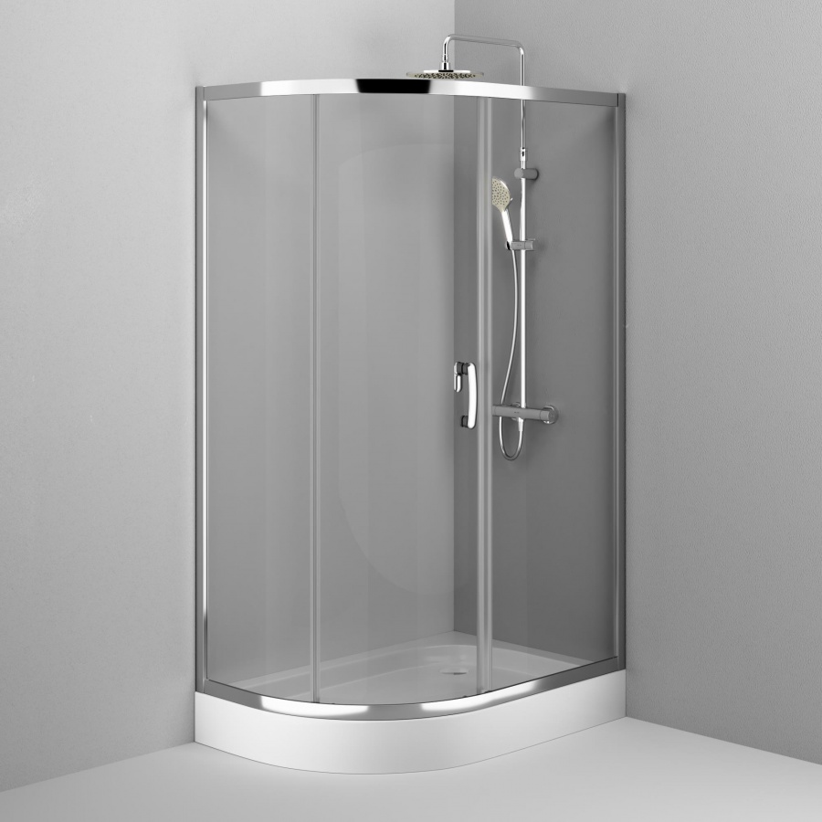 W83G-302U120CT Solo Slide 120 Душ. ограждение 120x80 стекло прозрачное проф хром глянц AM.PM Like - Вид №2